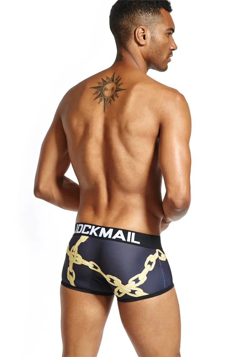 JOCKMAIL, сексуальное мужское нижнее белье, боксеры, игривое, с принтом, для геев, нижнее белье, низкая талия, дышащий, лед, шелк, мультяшный принт, мужские трусы-боксеры