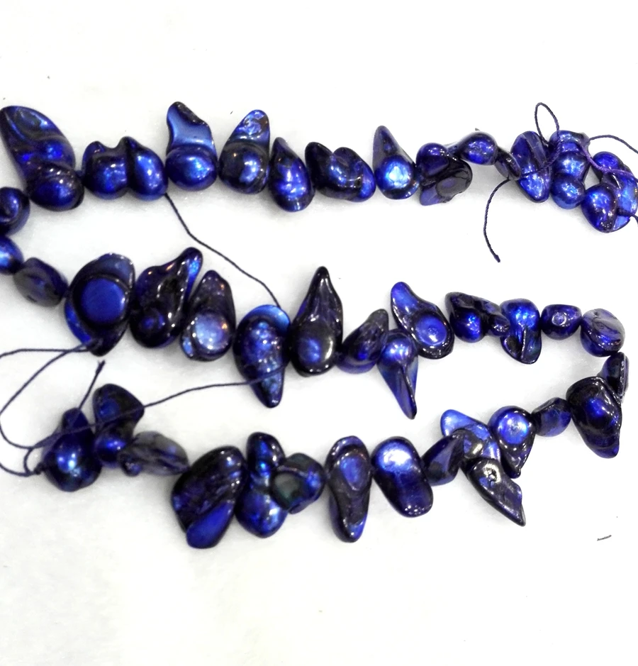 

Top Real Natural Freshwater Pearl 8-16mm Deep Blue Baroque Pearl highlight pearl 37cm Strand Loose Beads women Jewelry