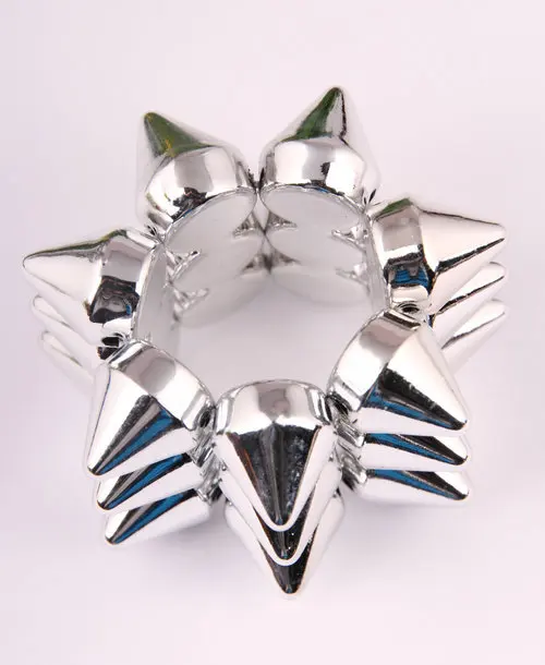 LEMOER Fashion Punk Style Multi Three Layers Rivet Spike Stretch Hair Bands Ponytail Holder Rope Tie Ring for Women | Украшения и