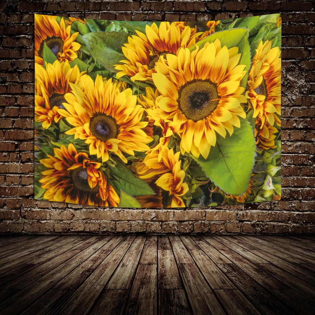 Гобелен с принтом подсолнуха мандала настенный гобелен настенное покрывало