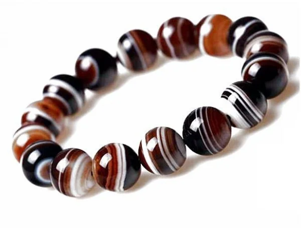 Женский браслет Agat e Круглый из нержавеющей стали с натуральным ониксом