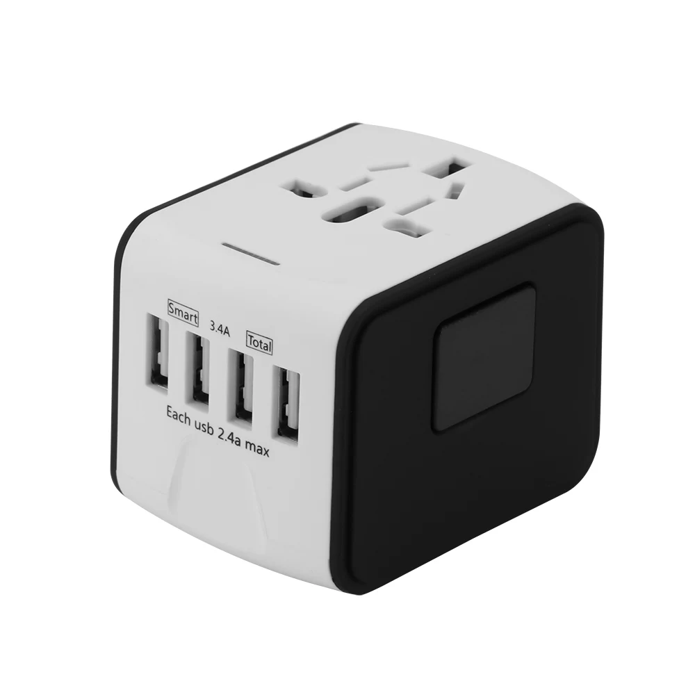 4 USB port White 1 шт. Универсальное зарядное устройство адаптер 4 USB порта адаптер по всему миру электрическая розетка США Великобритания ЕС Австралия Международная дорожная вилка - Цвет: 4 USB port White