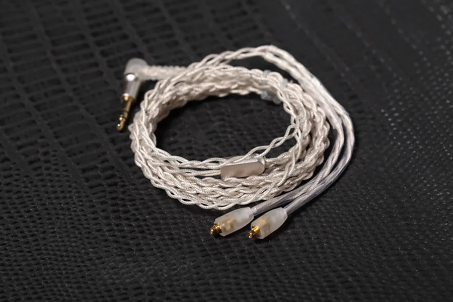 Обновление MMCX кабель для Shure SE215 SE425 SE535 SE846 UE900 наушники гарнитура посеребренный провод для наушников с термоусадочной трубкой