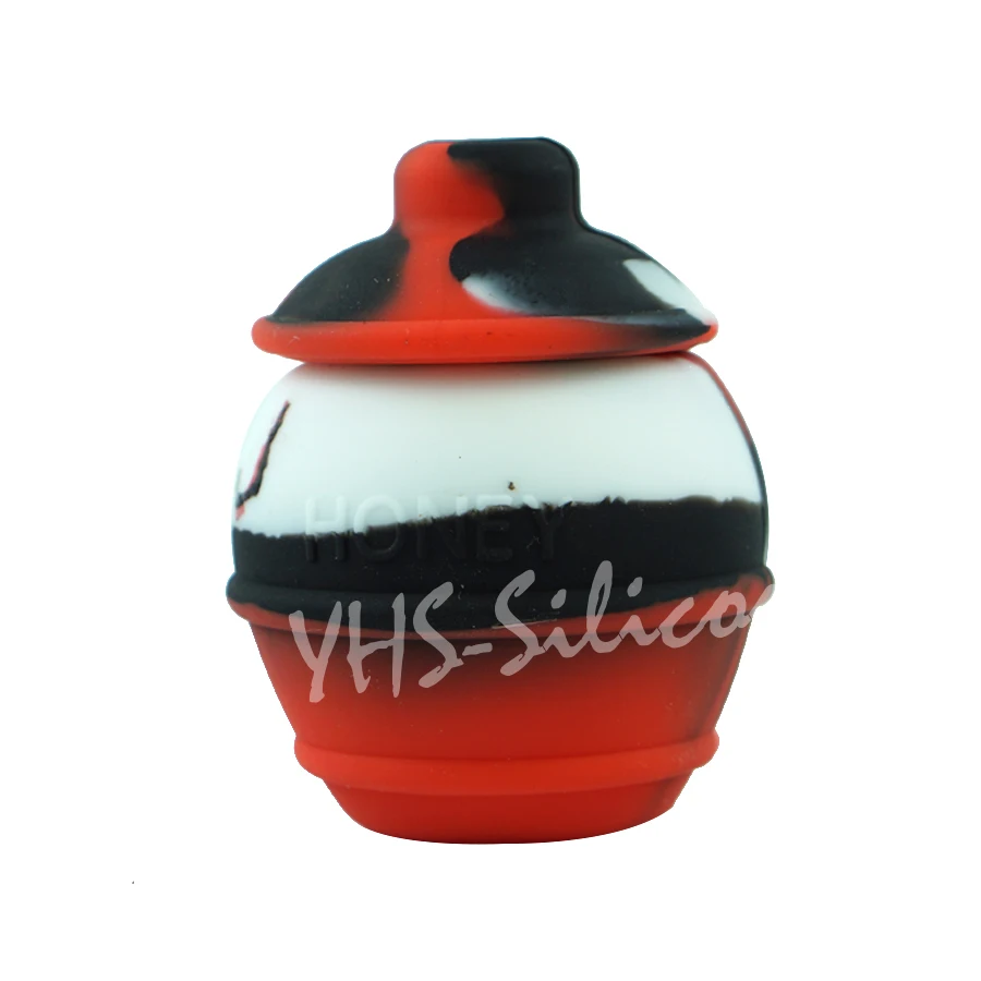 black red white 35 мл honey bee honey Dab Box пчелиный контейнер для насекомых, отличные силиконовые контейнеры с антипригарным покрытием, силиконовая банка для хранения жидкого крема - Цвет: black red white
