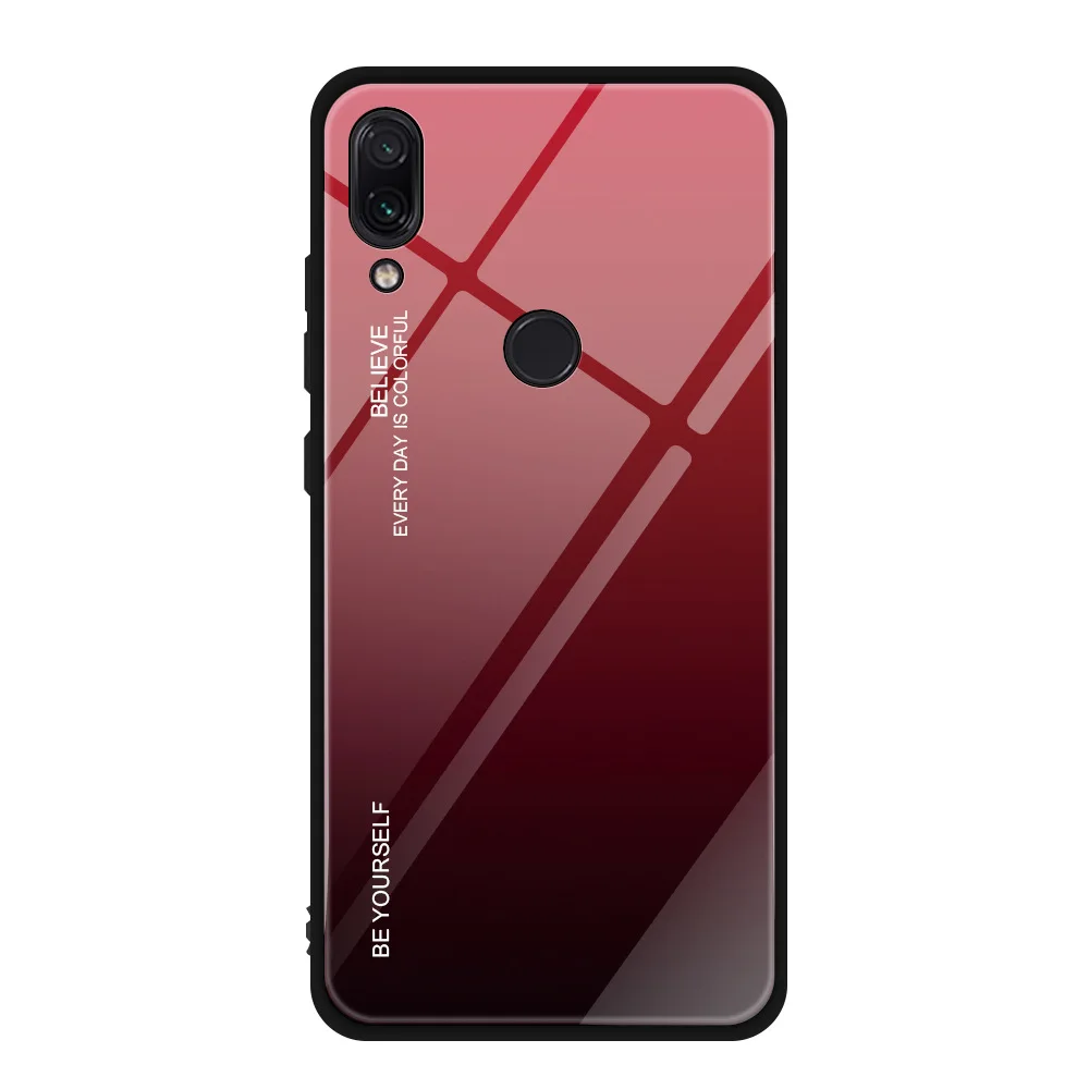 Чехол для телефона из закаленного стекла Xiaomi Redmi Note 7 5 Pro Mi Play 8 градиентный Мягкий