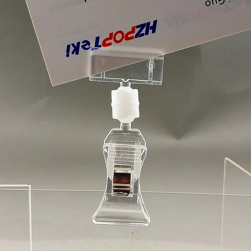 

C012 Clear POP Merchandise Plastic Sign Signage Paper Card Display Price Label Promotion Small Clips Holders In Retail 3000pcs