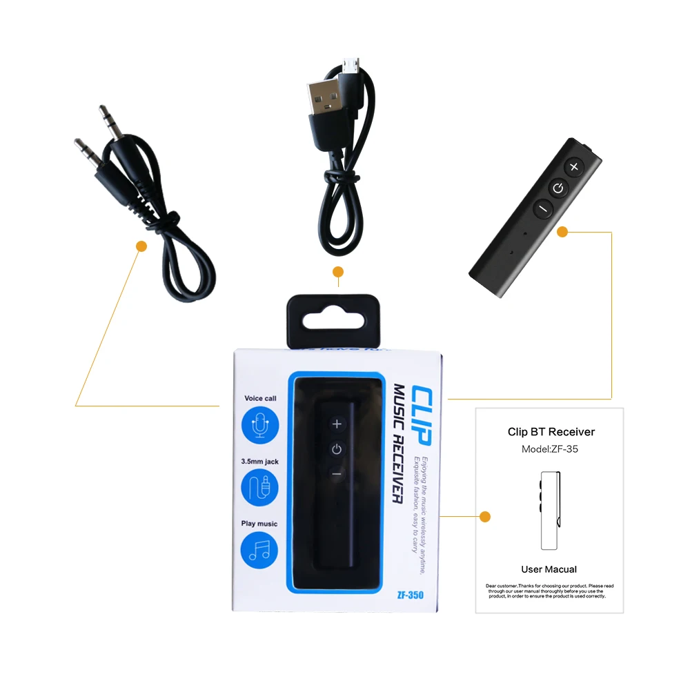 V4.0 портативный Bluetooth приемник беспроводной аудио адаптер клип музыкальные