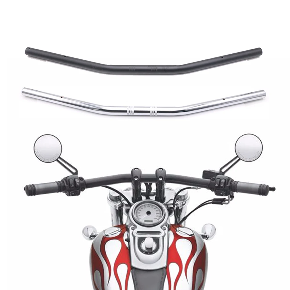 Мотоциклетный руль 1 дюйм 25 мм черный хром прямая планка для Honda Kawasaki Yamaha Suzuki | Отзывы и видеообзор