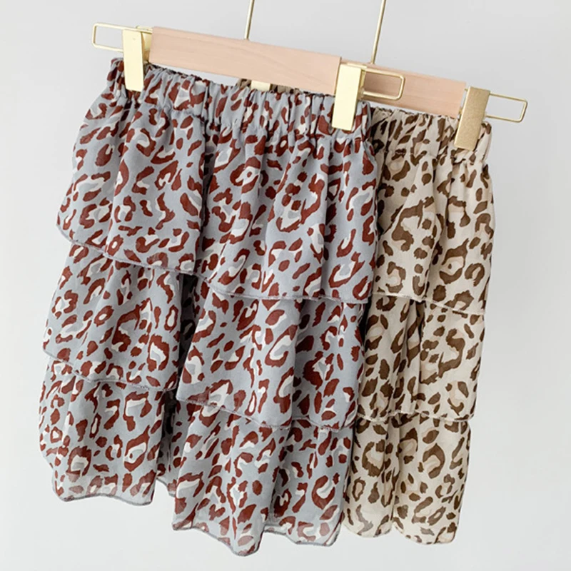 Baby girl clothes cool breathable chiffon skirt cute leopard cake summer teen kids | Детская одежда и обувь