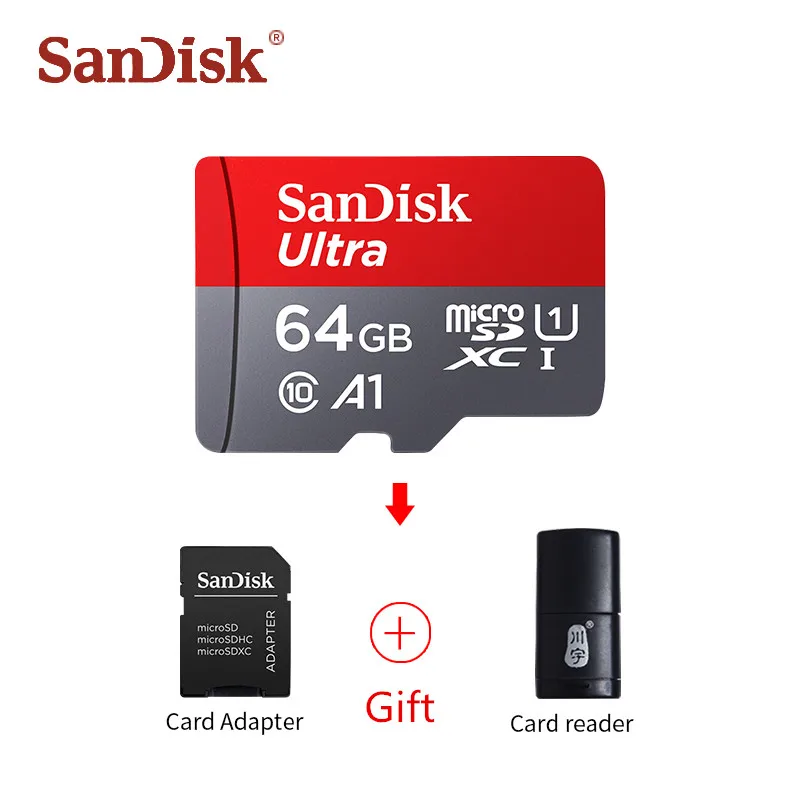 Оригинальная карта памяти SanDisk Micro SD Class 10 объемом 16 ГБ, 32 ГБ, 64 ГБ, 128 ГБ MicroSD Max 98M/s Uitra TF C4 8G память на карте.