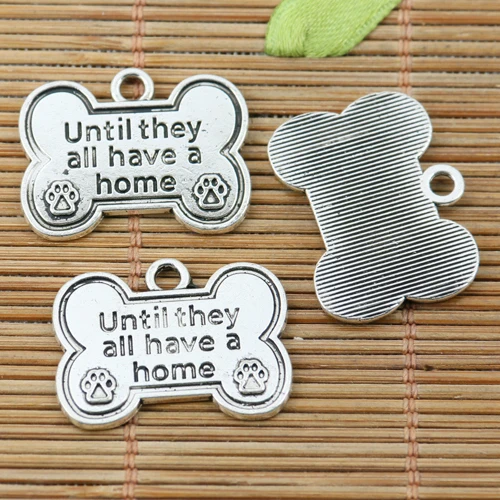

12pcs tibetan silver tone bone shaped charms EF2235