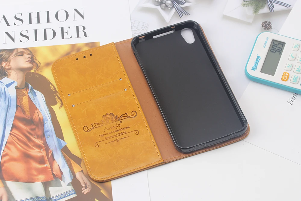 Чехол-книжка AMMYKI 5,2 'для TCL idol 4 из искусственной кожи с цветочным логотипом, задняя крышка для телефона 5,2 'для Alcatel One Touch idol 4 6055 6055B чехол