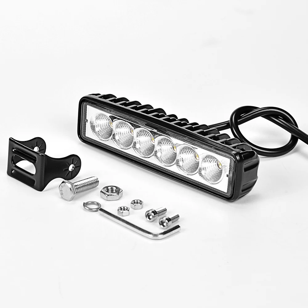 2 шт. DRL 18 Вт 6 дюймов светодиодный светильник для работы, противотуманная работа, стробоскоп, боковой Дневной светильник в сборе, головной светильник s лампочка для ford focus 2 jeep car ATV