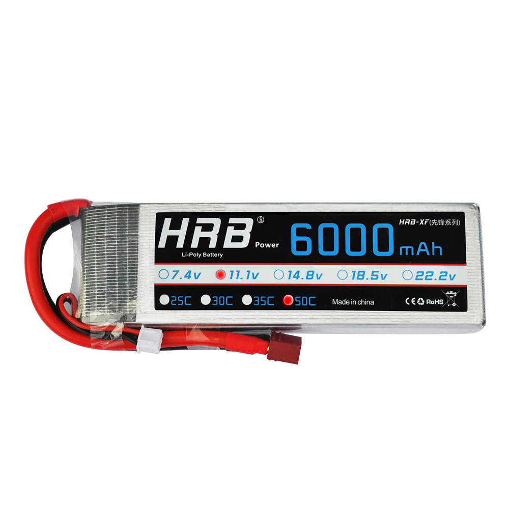 Hrb RC Lipo 3S батарея 11 1 В 6000 мАч 50C Max 100C аккумуляторная XT60 T TRX XT90 для Traxxas автомобиль