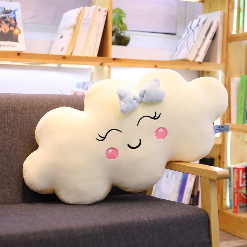 Гигантский стиль Kawaii облако плюшевая подушка мягкая подушка милая улыбка облако Мягкие плюшевые игрушки для детей подарок для девочек