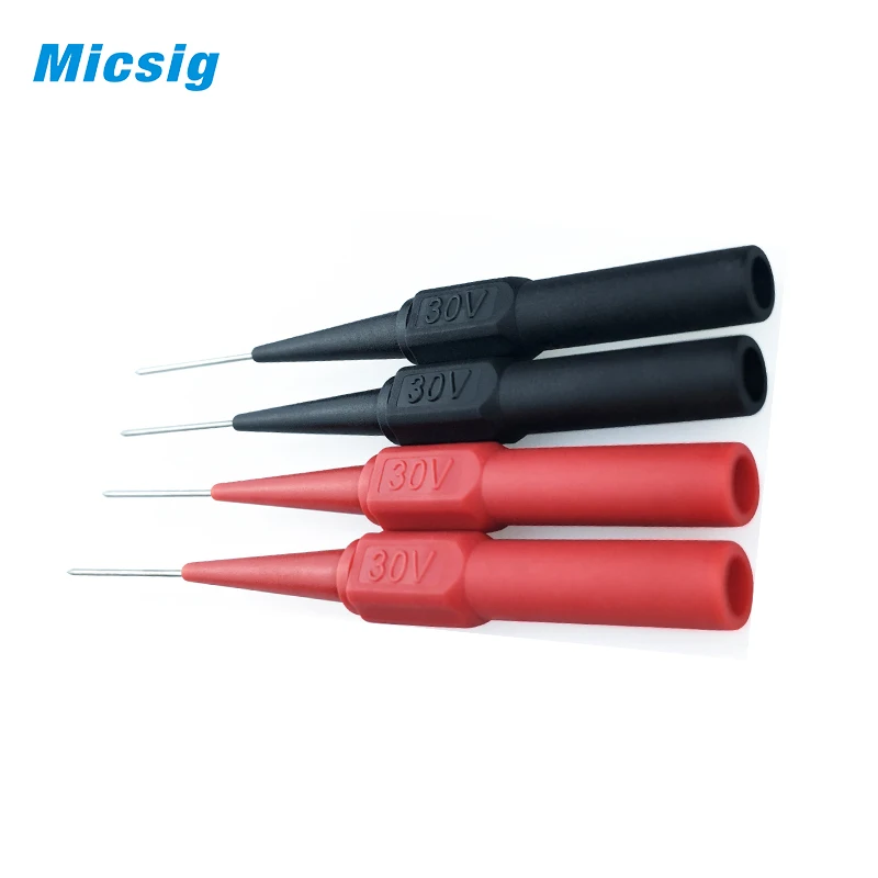 Micsig 5 pair Insulation Piercing Needle Non-destructive Test Probes Tool For Multimeter &amp Oscilloscopes Red/Black Wholesale |