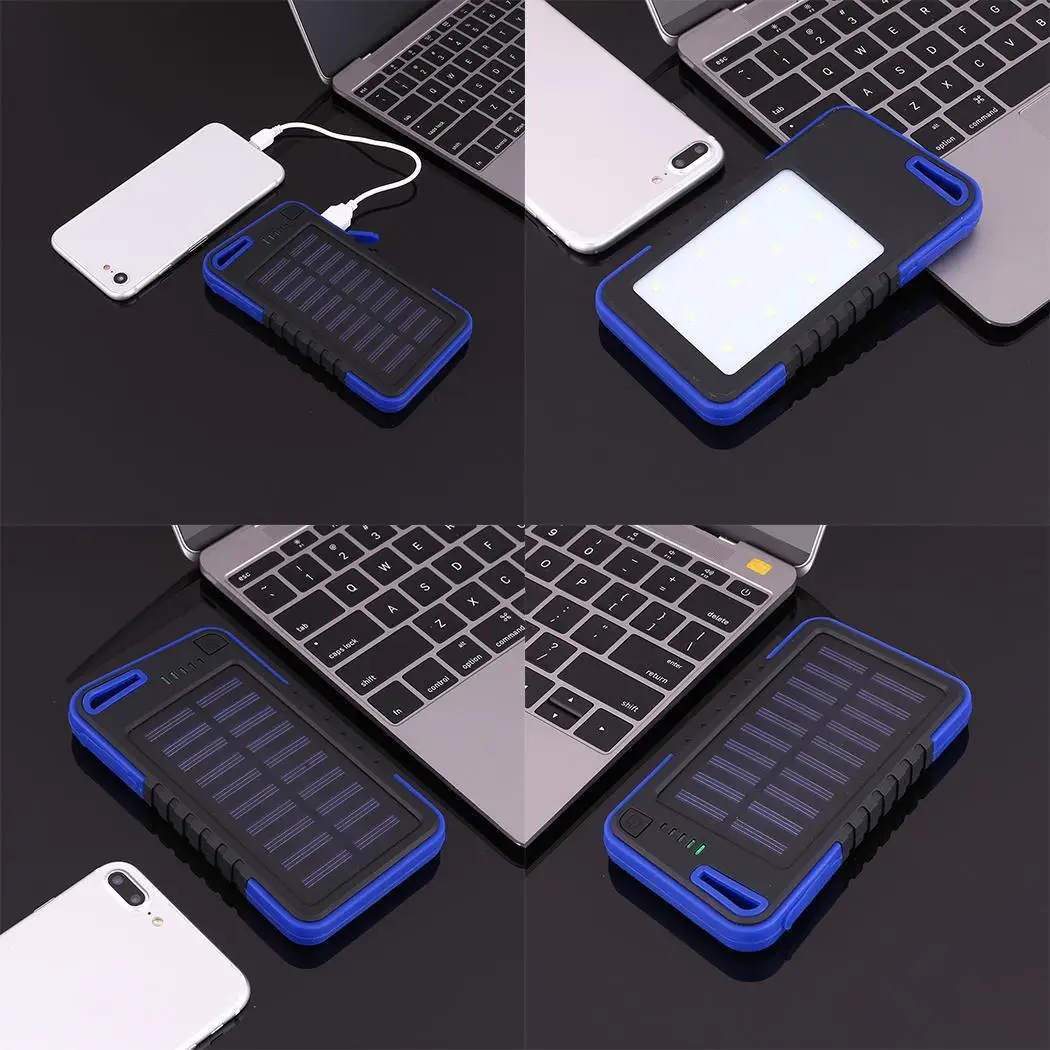 Внешний портативный двойной USB Солнечный внешний аккумулятор для iPhone Samsung Huawei Xiaomi
