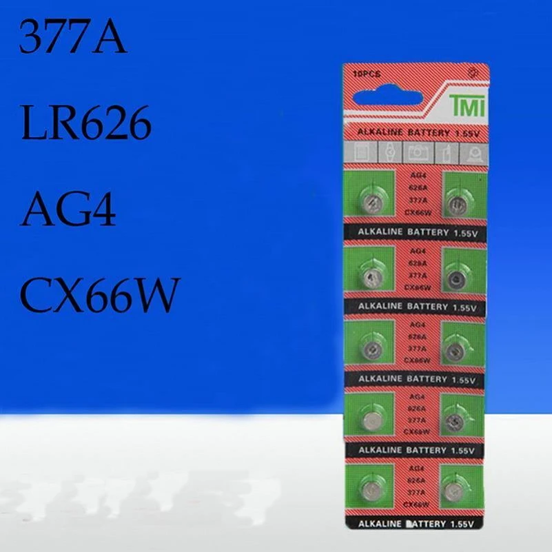 10 шт. 377 батарея AG4 LR626 626 1 55 в sr626sw щелочные часы кнопка ячейка монета для часов