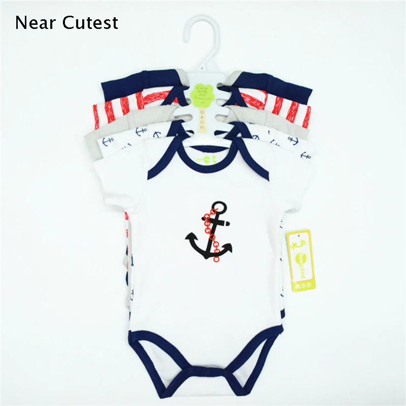 Милый детский комбинезон 5 шт./лот одежда для маленьких мальчиков и девочек