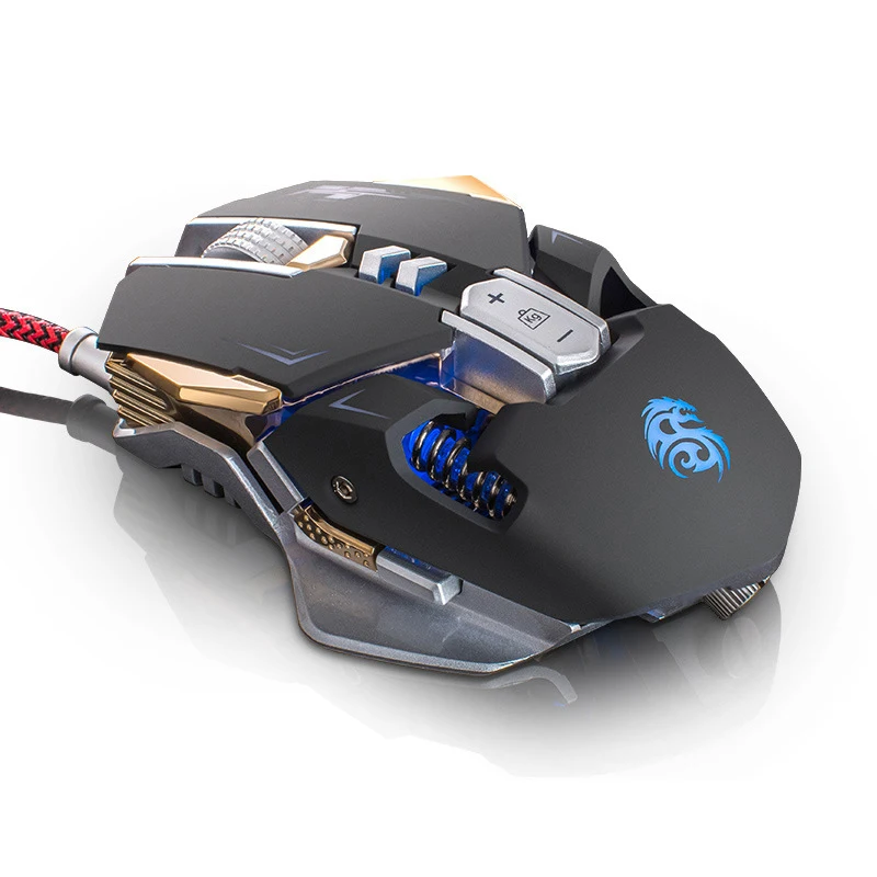 GUIKA Wired Gaming Mouse Rechargeable 3200dpi Mechanical Metal Weights Mice Optical RGB Backlit For Gamer Overwatch Game | Компьютеры и