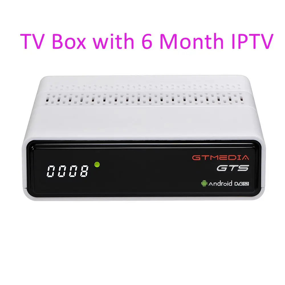 With 6 months IPTV GTmedia GTS 4K Android 6,0 Smart tv Box 2G ram 8G rom Четырехъядерный 4 встроенный USB WiFi полностью загруженный 2,4 GHZ HD медиаплеер IP tv Box - Цвет: With 6 months IPTV