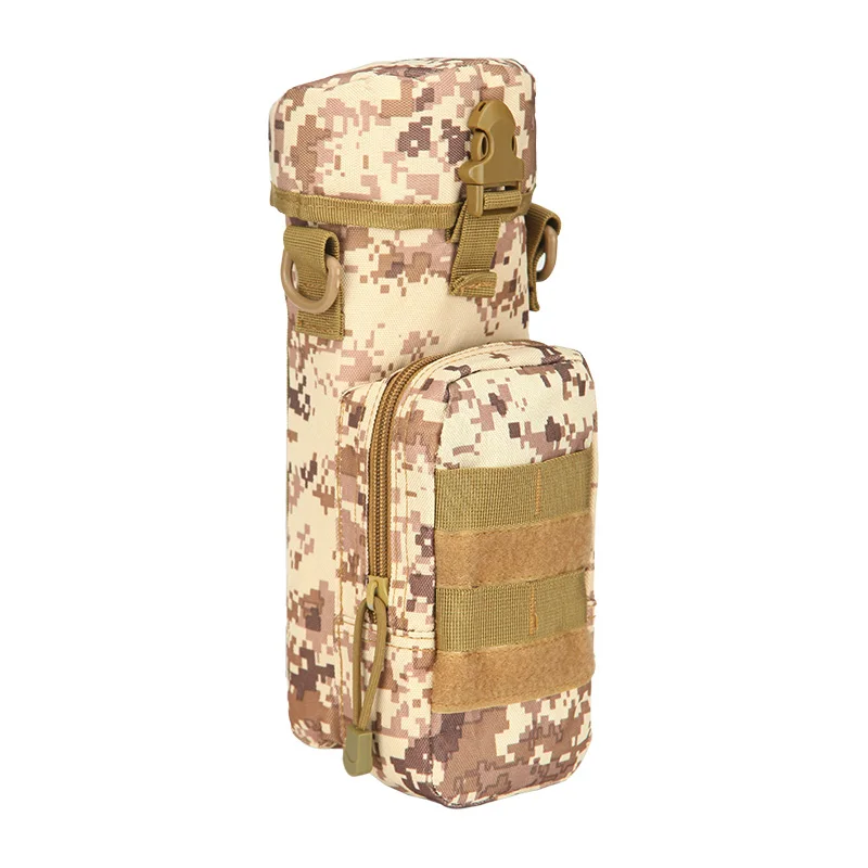 Военный Molle держатель для бутылки воды, 800D нейлоновая тактическая сумка, походный охотничий дорожный набор с крышкой с пряжкой 4 цвета - Цвет: Desert Digital
