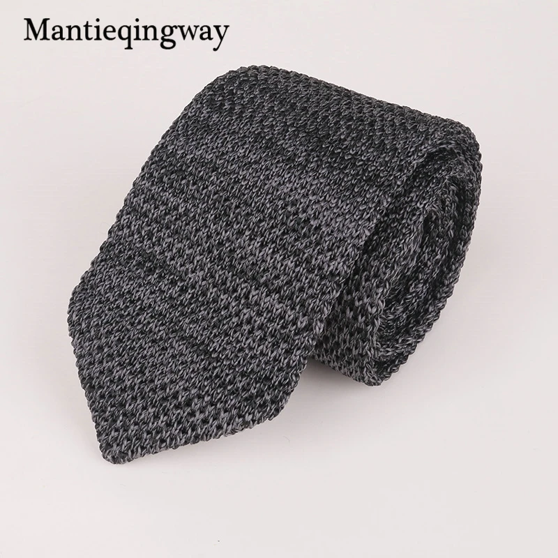 Mantieqingway 6 см Вязаные Галстуки для мужчин s деловой костюм галстук сплошной цвет обтягивающий мужской тканый галстук
