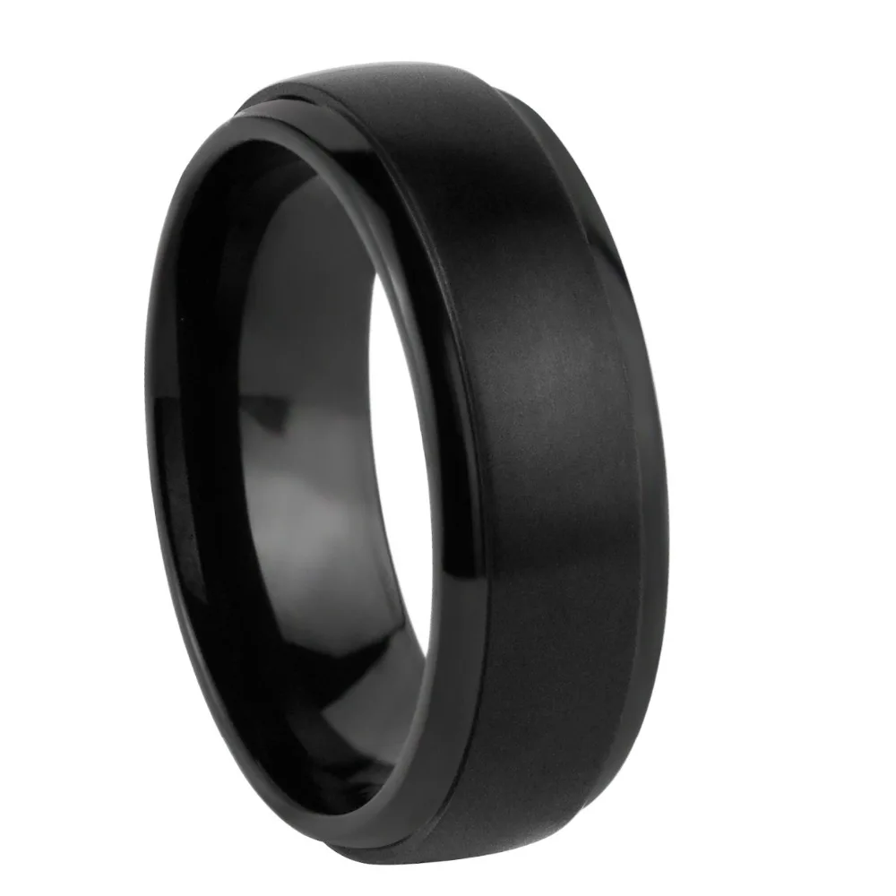 Обручальное Кольцо мужское из матового титана 8 мм|titanium wedding band|wedding bandmens rings black |