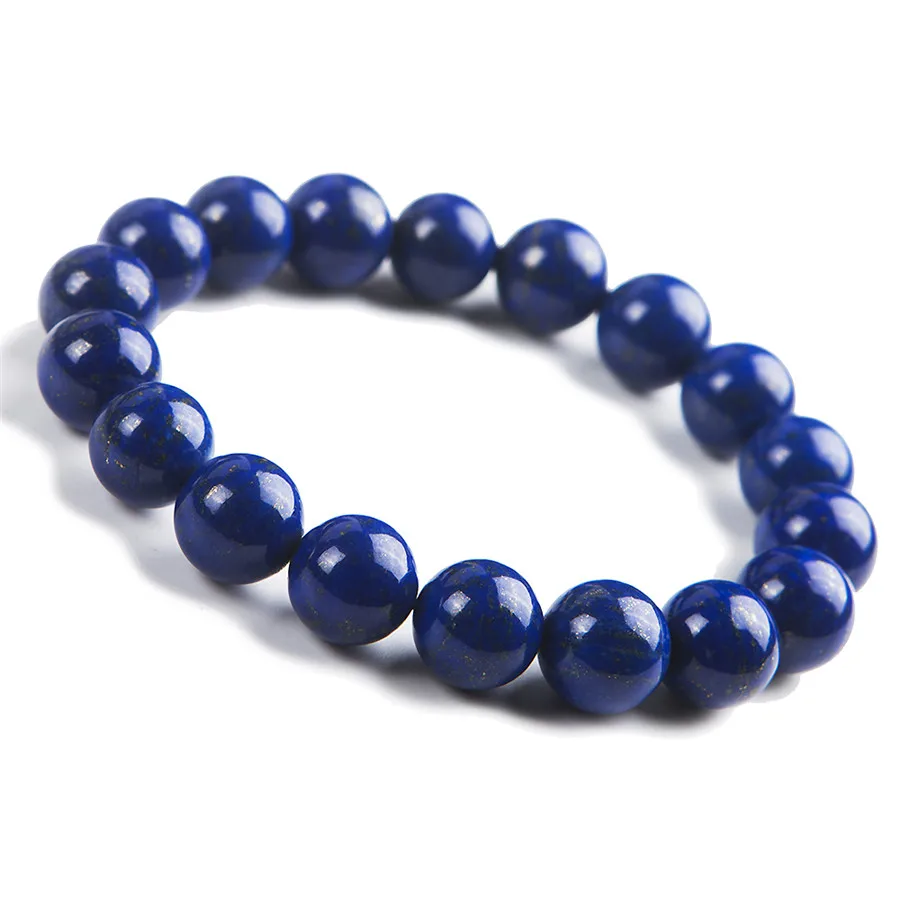 

12mm Genuine Natural Lapis Lazuli Bracelet Women Men Powerful Stretch Charm Round Crystal Bead Bracelet Just One