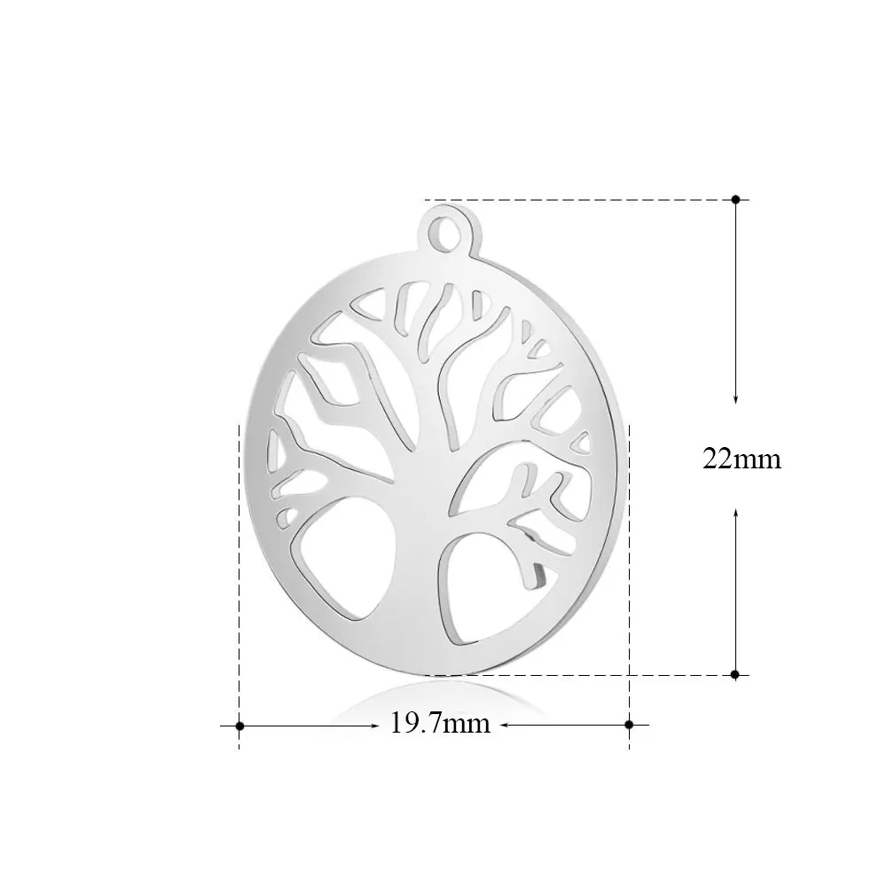 

Life Tree Charm Jewery 316L Stainless Steel Round Tree Pendant Charm Jewelry