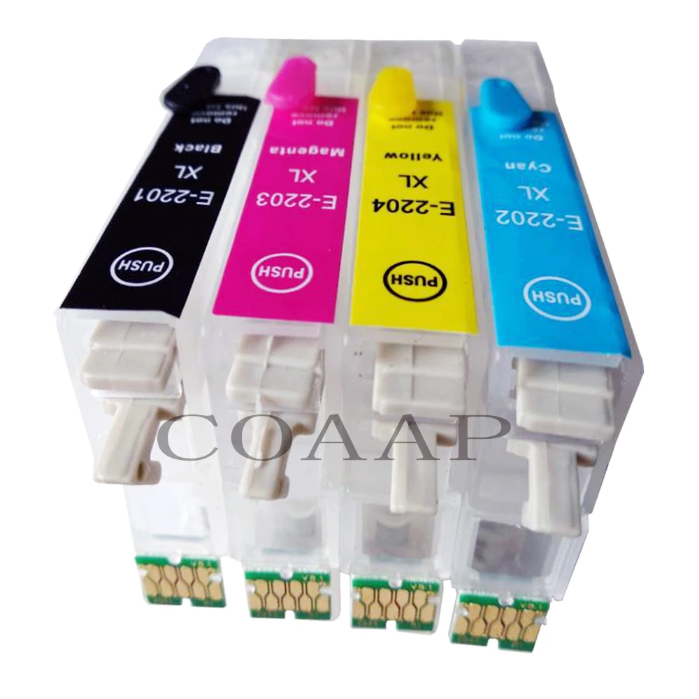 Многоразовый набор чернильных картриджей для EPSON XP 320 420 424 WF 2630 2650 принтера + 150 мл