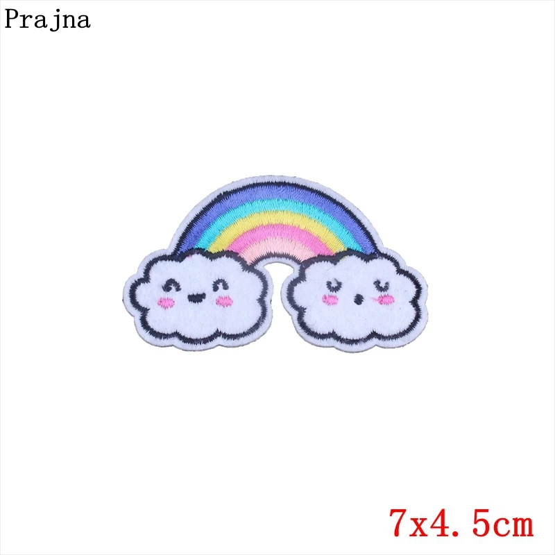 Prajna 10 шт. патчи с утюгом милая улыбка облако Мультяшные радужные красивая одежда