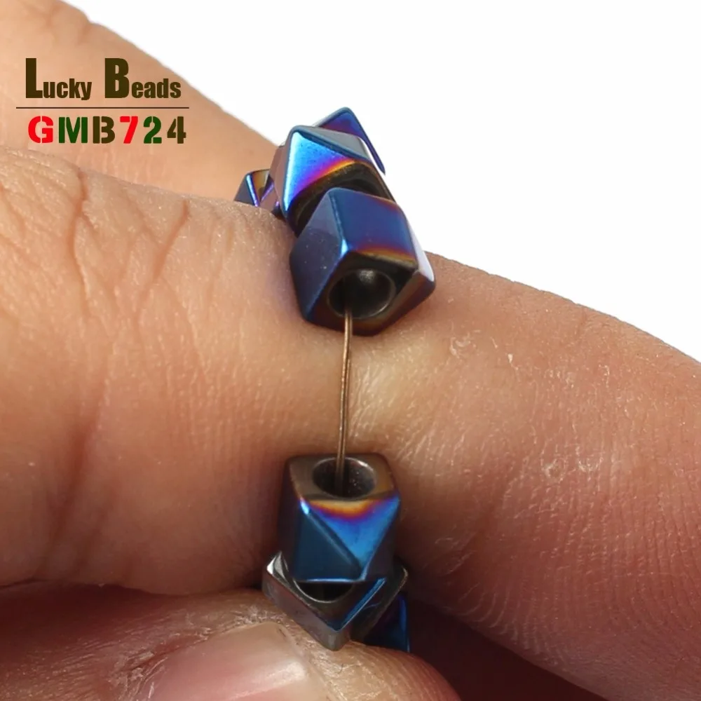 (Черный) большие отверстия (2 3 мм) гематитовые шарики подходят для европейских