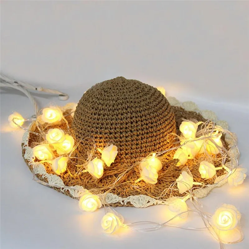 Кружевная Роза Свадебный декор для рождевечерние уличная сказочная гирлянда