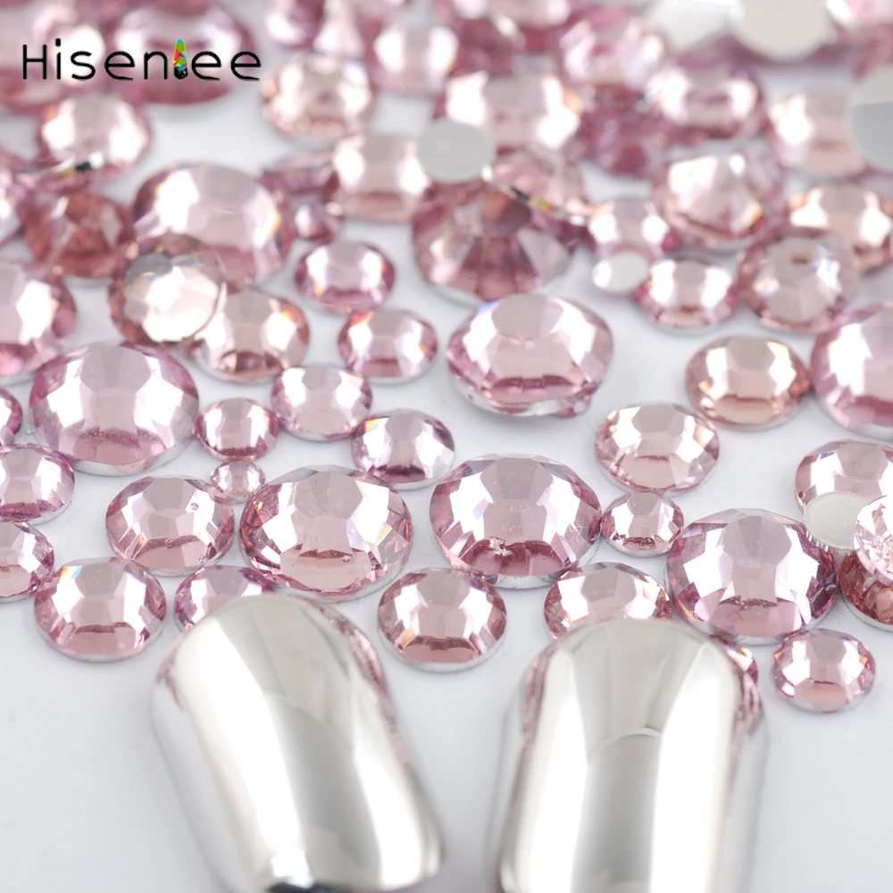 2000PCS Light Pink High Quality Resin Flat Round Face Fashion Rhinestone Style Design For Jewelry Decoration DIY Sweet Nail Art | Красота и