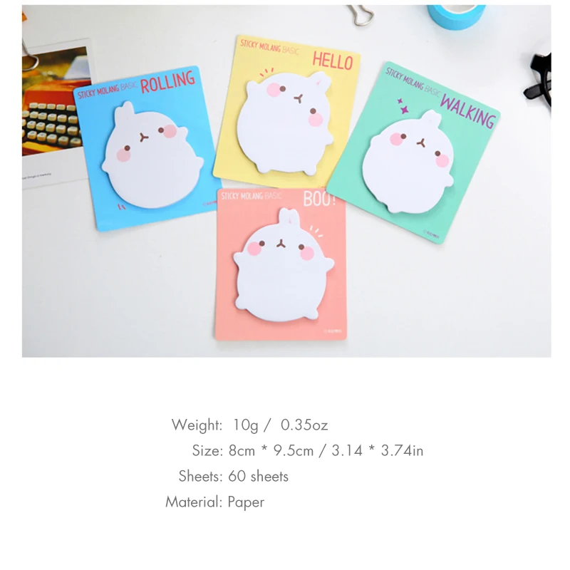 1 шт. шикарный Скрапбукинг Kawaii Molang Rabbit Memo Pad наклейки флажки для вкладдок маркеры