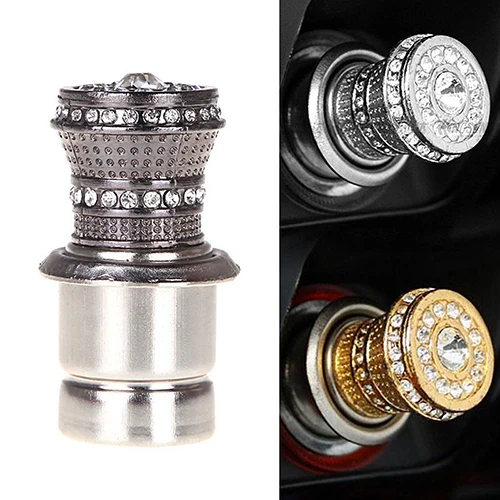 Bling Rhinestone инкрустированная Авто железная Зажигалка для прикуривателя 12V Luxury