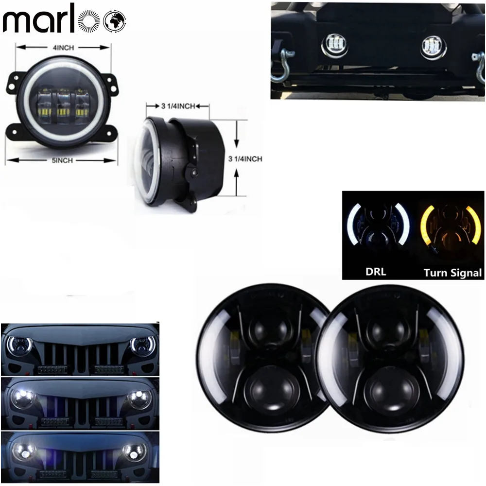 Высококачественная в горошек 7 &quotсветодиодный фар 4 дюйма переднего бампера