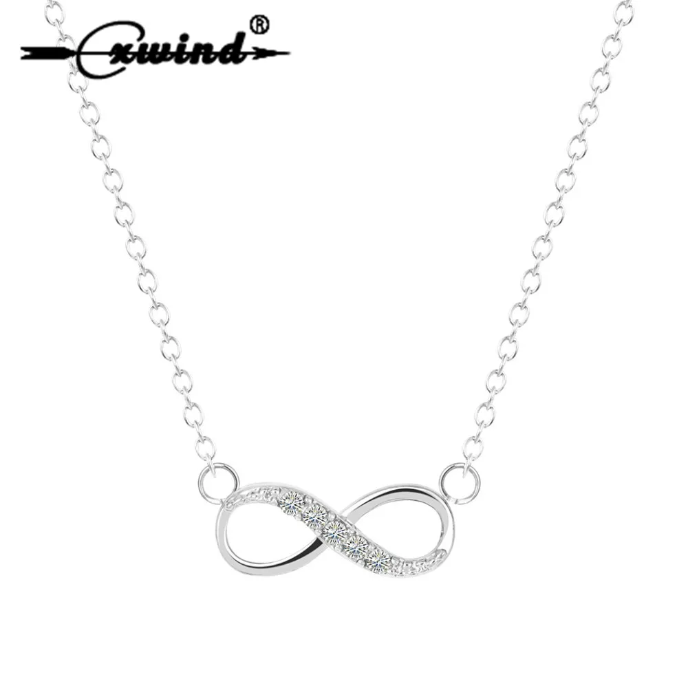 

Cxwind Tiny Infinity Pendant Necklace with Zircon Infinity Love Promise Symbol Charm for Women chain Best Necklaces collares