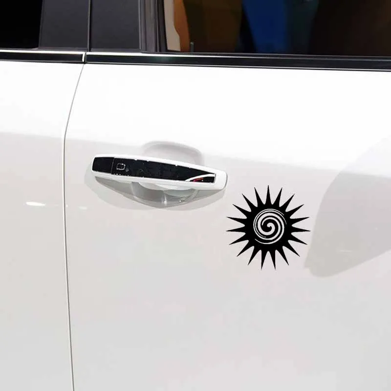 

YJZT 14.4CM*14.4CM Simple Nifty Beautiful Sun Artistic Dazzling Vinyl Decal Car Sticker Black/Silver C19-1612