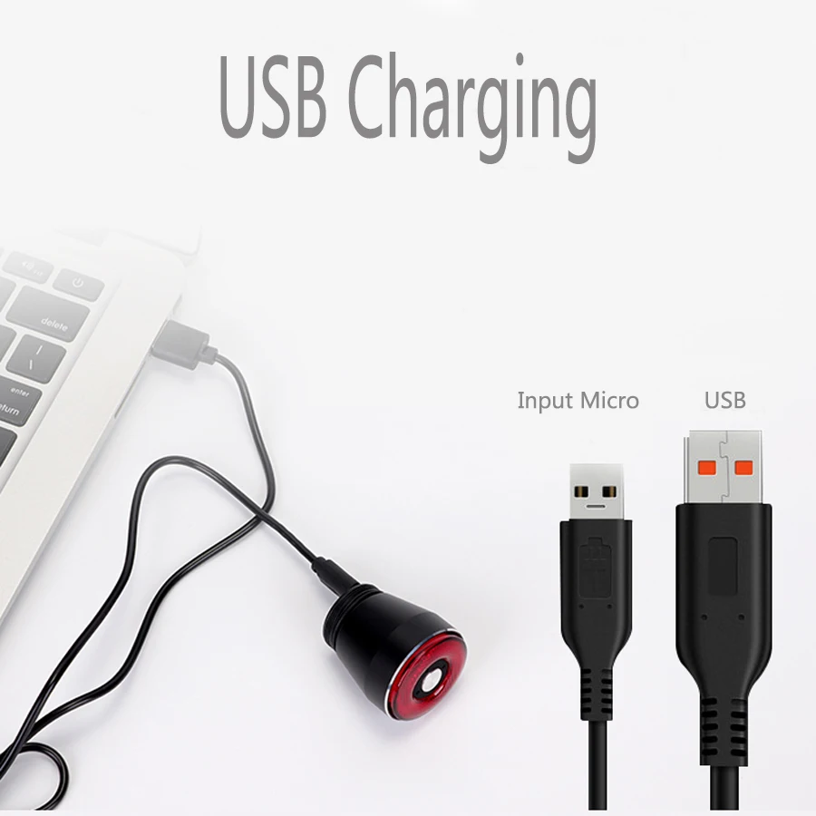 Usb фара для велосипеда велосипед хвост светильник фонари Смарт тормозной Сенсор