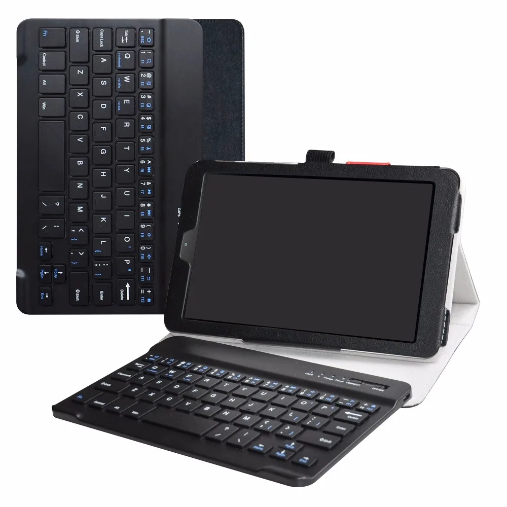 

Для 8,0 "Samsung Galaxy Tab A 8,0 2018 дюймов, женский съемный чехол с Bluetooth клавиатурой, портативный складной чехол-подставка из искусственной кожи