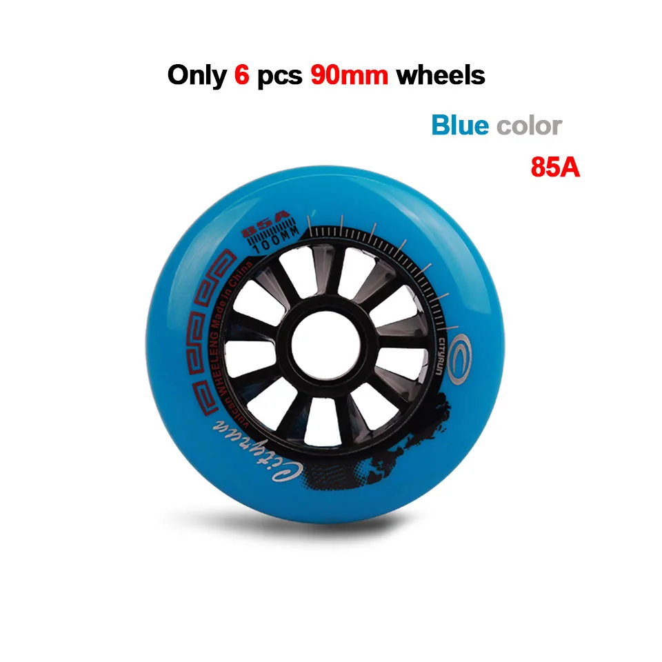 blue 90mm 6pcs JK Cityrun Inline Скорость коньки колеса 85A 100/110/90 мм Профессиональный 6 или 8 шт. Катание на коньках ролика для Пижама-комбинезон для детей, Patins LZ49 - Цвет: blue 90mm 6pcs
