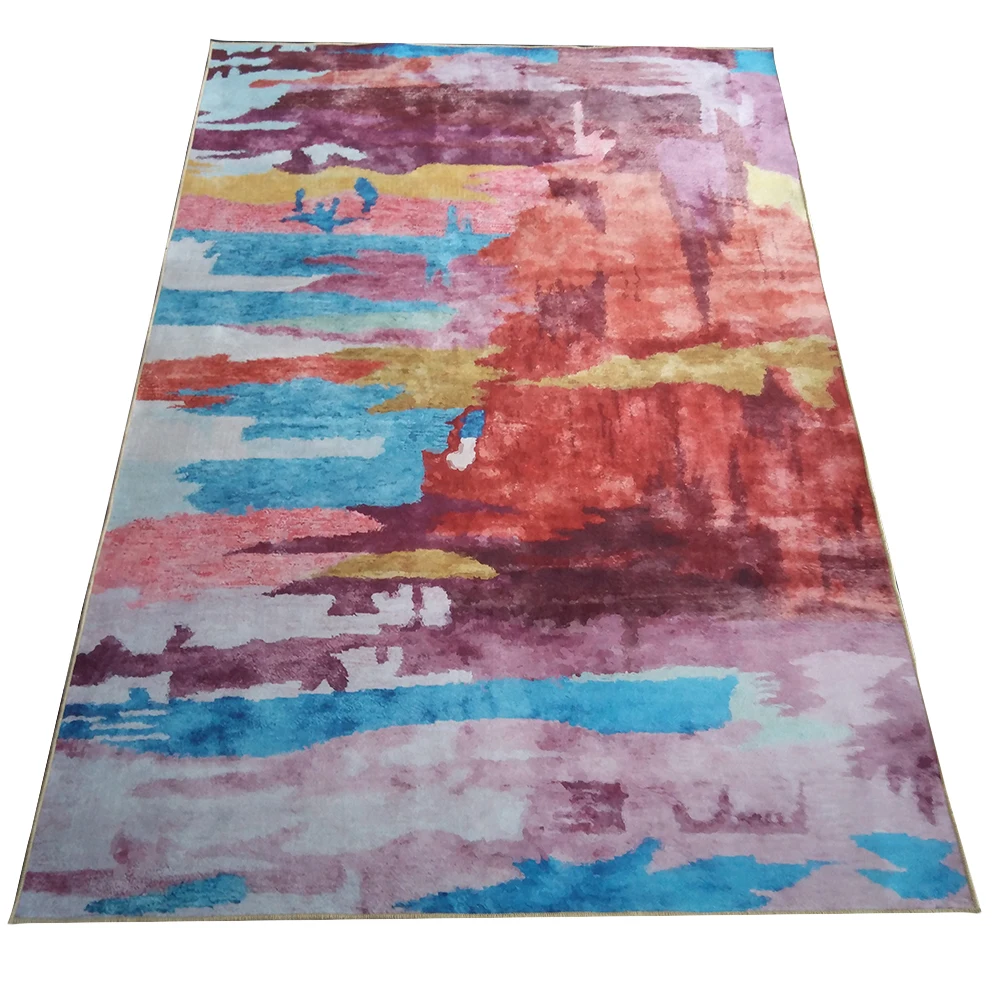 Fashion Abstract Ethnic Colorful Red Blue Watercolor Print Kitchen/Doormat Living Room Bedroom Parlor Area Rug Decorative Carpet | Дом и сад
