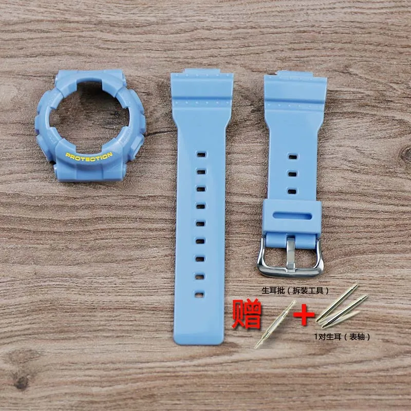 Blue yellow Женские аксессуары для часов CASIO BABY-G серии CAS-110 BA-112 120 111 спортивный водостойкий ремешок - Цвет ремешка: Blue yellow