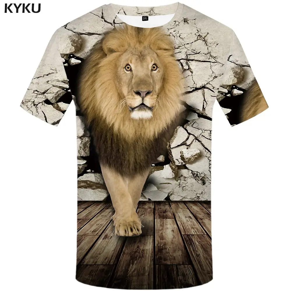 3d t shirt 07 KYKU Tiger Футболка мужская 3d футболка Забавные футболки черная футболка в стиле панк-рок одежда Аниме король готика мужская одежда s - Цвет: 3d t shirt 07