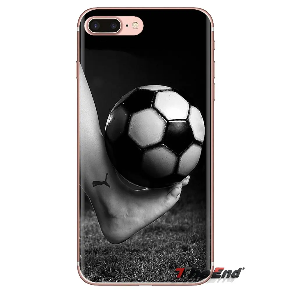 Футбольный мяч дизайн для iPod Touch Apple iPhone 4 4S 5 5S SE 5C 6 6S 7 8 X XR XS Plus MAX прозрачный мягкий