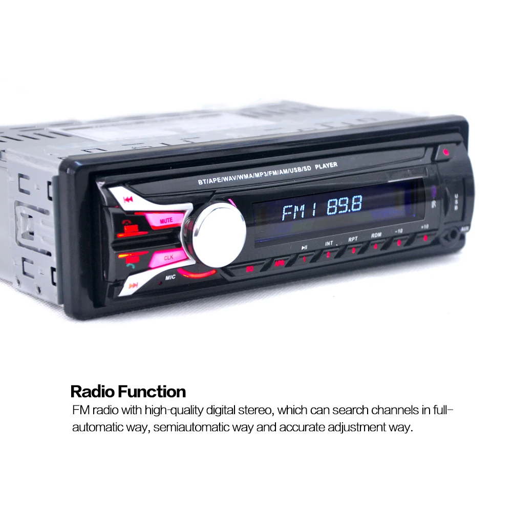 Автомагнитола 1DIN 12 В стерео FM MP3 плеер Bluetooth AUX вход со съемной передней панелью usb