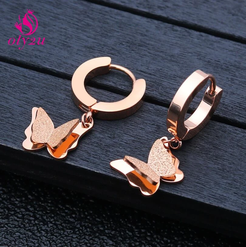 Oly2u Valentines аксессуары для свиданий милый двойной обруч бабочка из нержавеющей