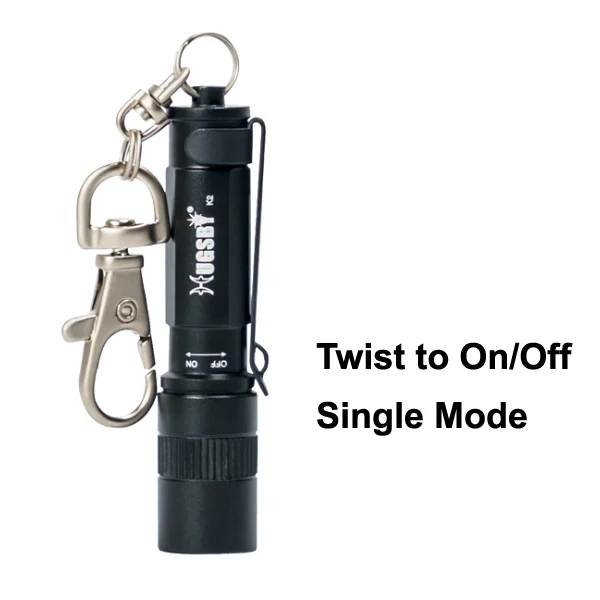 Hugsby K2 Cree XP E2 R3 90 люмен 1 Mode светодиодный фонарик брелок черный (1xAAA)|flashlight keychain|led